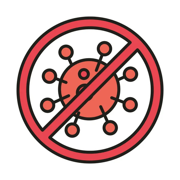 Προστασία από ιούς σταματήσει coronavirus covid 19 γραμμή ασθένεια και συμπληρώστε το εικονίδιο — Διανυσματικό Αρχείο