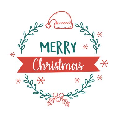 Mutlu Xmas Noel Baba şapkası çelengi dekorasyon bırakır