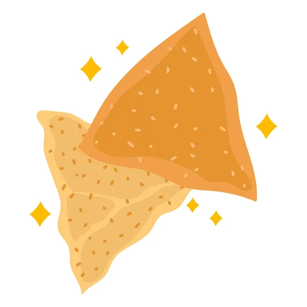 Nachos comida snack poco saludable icono — Vector de stock