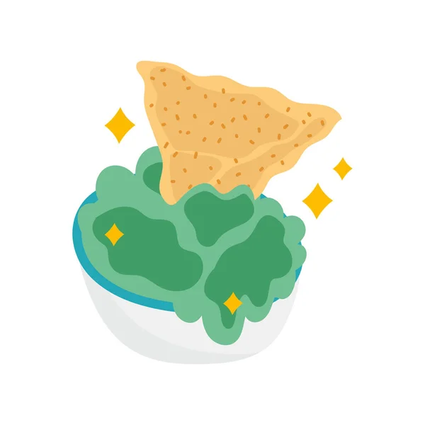 Meksykańskie jedzenie guacamole i nachos, meksykańska kultura — Wektor stockowy
