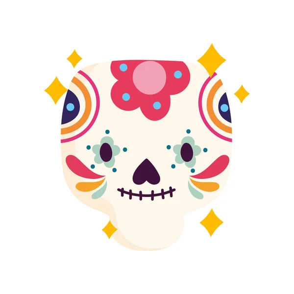 Mexican traditional catrina with flowers, mexico culture — Stock Vector