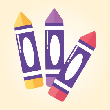 eğitim pastel boyaları renkli ilkokul çizgi film simgesi