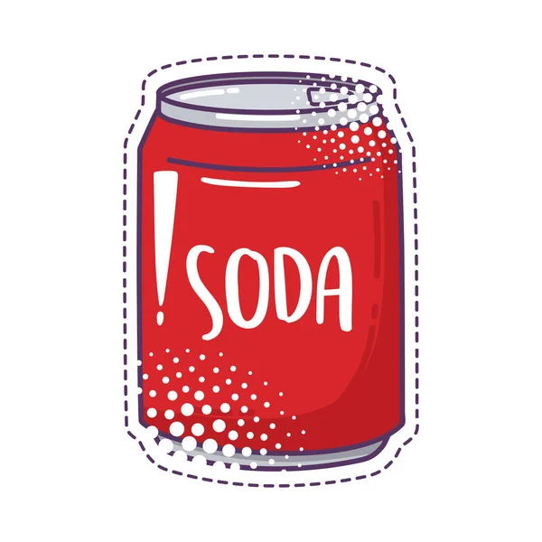 Soda może pop element sztuki naklejki ikona odizolowany projekt — Wektor stockowy