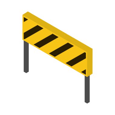 inşaat bariyeri ekipmanı izometrik simgesi
