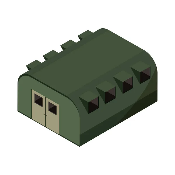 Cuarteles militares campamento base ícono isométrico — Vector de stock