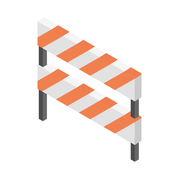 Construcción barricada protección ícono isométrico — Vector de stock