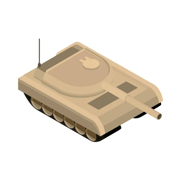 Icono isométrico de transporte de tanques blindados militares — Vector de stock