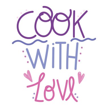 Yemek pişirme harfleri, el yazısı aşk tasarımı aşçı