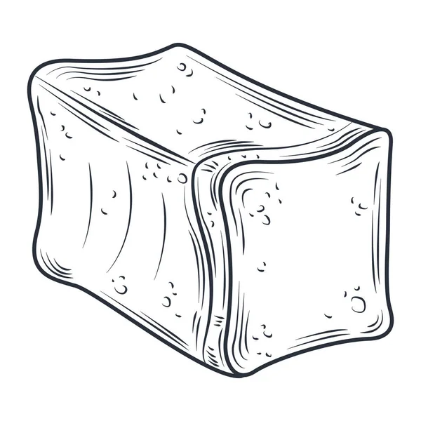 Assado pão ícone do pão esboço isolado no branco — Vetor de Stock