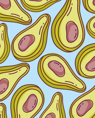 Gıda deseni doğa taze dilim avokado düzeni şablonu