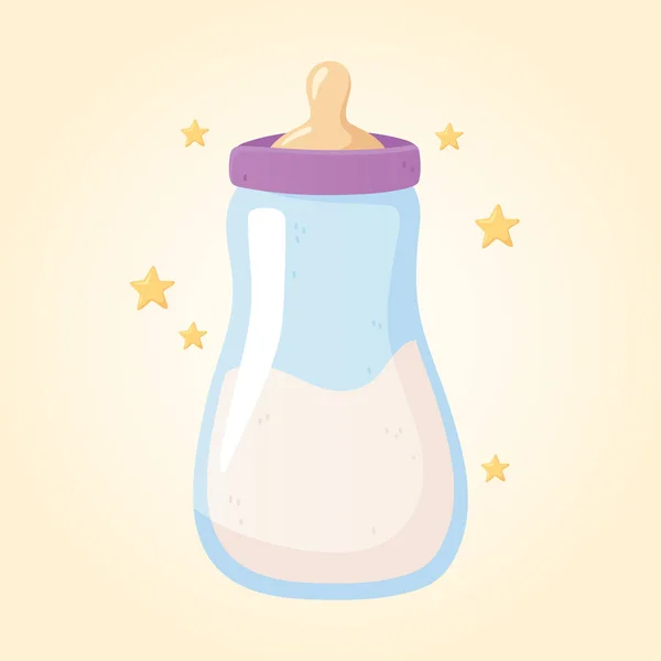 Детский душ, кормление бутылочным молоком — стоковый вектор