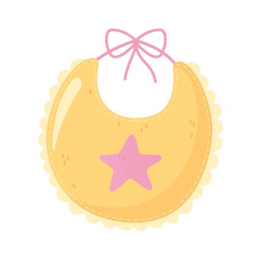 Bebek partisi, sarı önlük ve yıldız süsleme kıyafetleri.