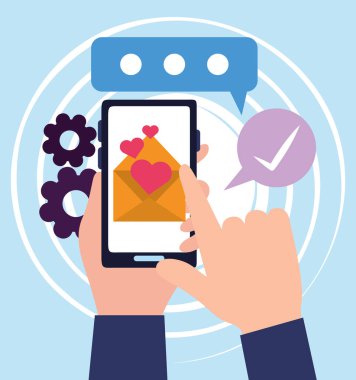 Romantik e-posta akıllı telefon iletişimi