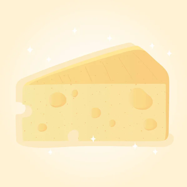 신선 한 슬라이스 치즈 음식, 식료품 구매 — 스톡 벡터