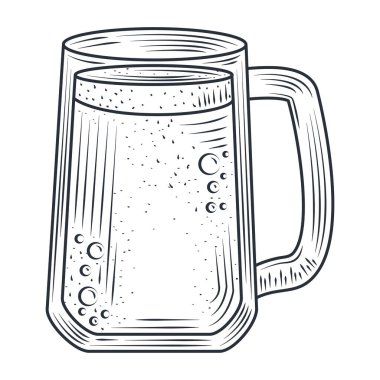 Bira bardağı kutlaması alkol içeceği, ince çizgi tarzı ikon
