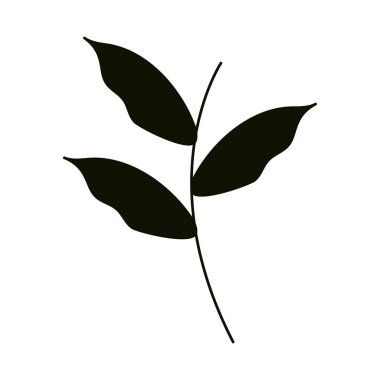 Silüet simge biçimi, dal bitkisel yaprak bırakır