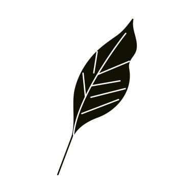 Siluet simgesi stili, yaprak doğası organik