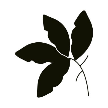 Siluet simgesi biçimi bırakıyor, dal dekorasyon ögesi bırakıyor