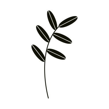 Siluet simgesi stili, dekoratif dal doğası