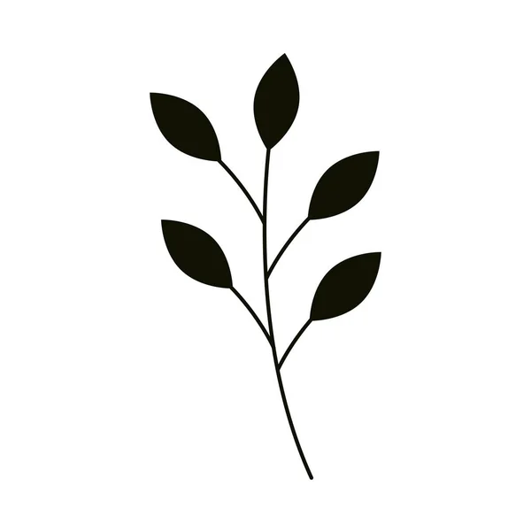 Blätter Silhouette Ikone Stil, Zweig verlässt die Natur — Stockvektor