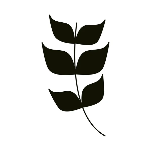 Φύλλα σιλουέτα εικονίδιο στυλ, φύλλωμα κλαδιά φυσικό — Διανυσματικό Αρχείο