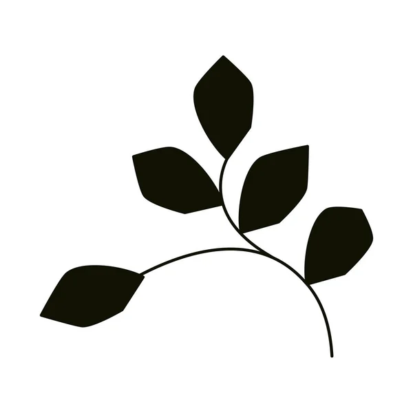 Feuilles silhouette icône style, branche et feuilles feuillage — Image vectorielle