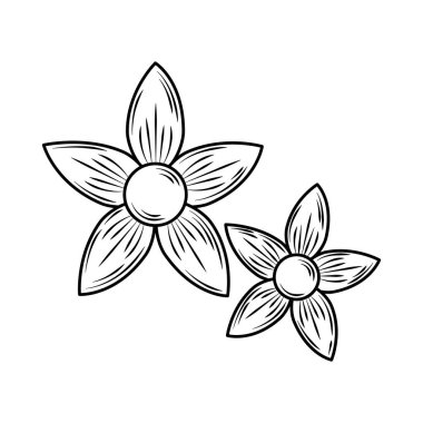 Çiçeksel doğa dekorasyon çizgisi simgesi