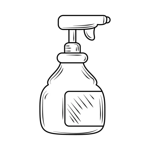 Mosoda tisztító spray palack vonal stílus ikon — Stock Vector