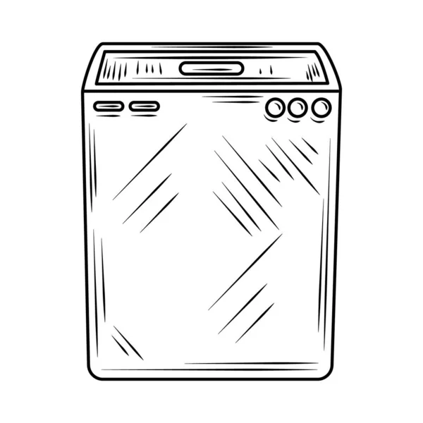Pralnia pralka ubrania linia styl ikona — Wektor stockowy