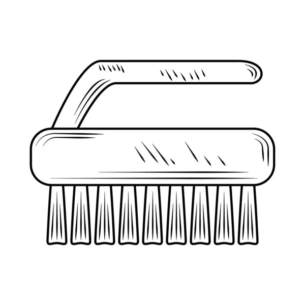 Lavanderia escova equipamento elemento ícone estilo linha — Vetor de Stock