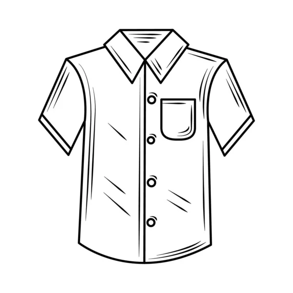 Mosoda, férfi ing ruha vonal stílus ikon — Stock Vector