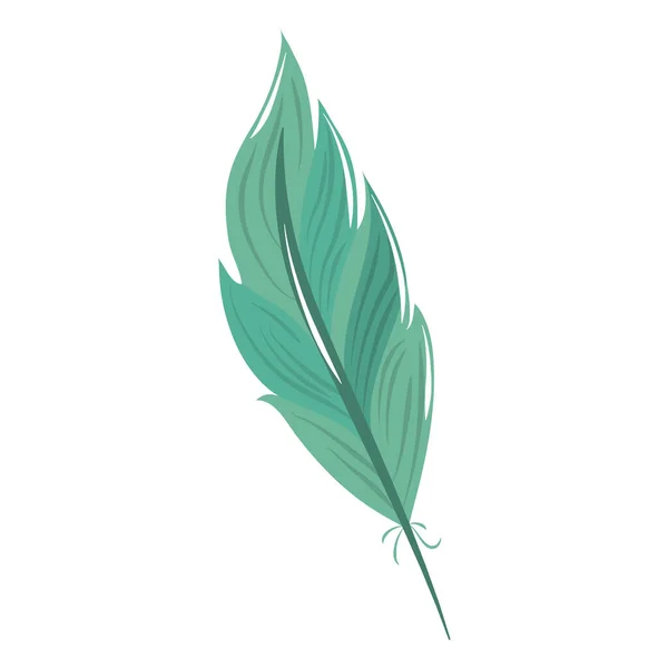 Mignonne icône de décoration de dessin animé plume — Image vectorielle