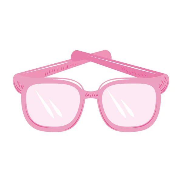 Lindo rosa gafas accesorio icono de decoración de dibujos animados — Archivo Imágenes Vectoriales