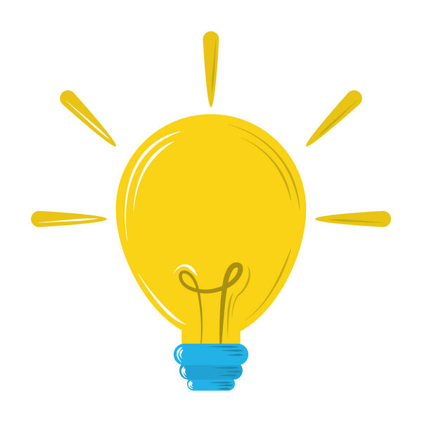 cute light bulb energy cartoon decoration icon