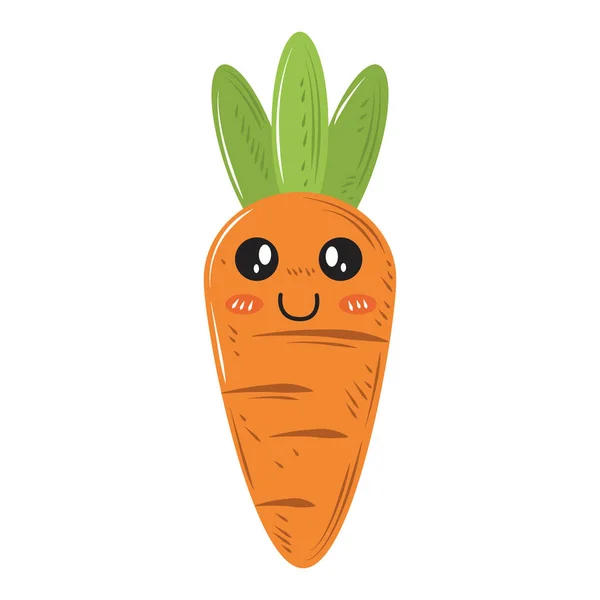 Cute kawaii carrot vegetable food — Stock Vector
