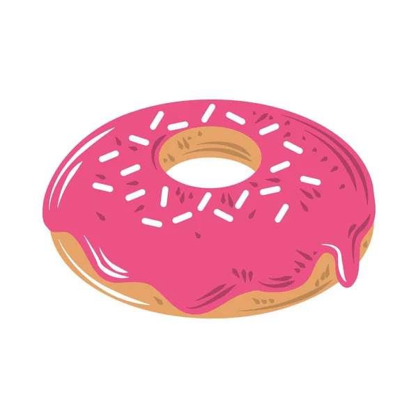 Bonito donut doce sobremesa desenho animado decoração ícone —  Vetores de Stock