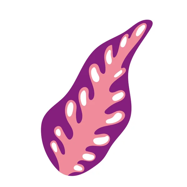 Hoja púrpura naturaleza follaje decoración icono sobre fondo blanco — Vector de stock