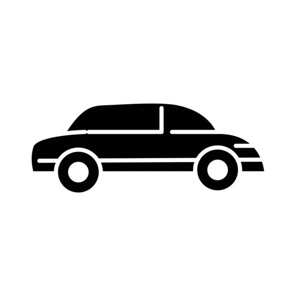 Car motor transport, side view silhouette icon isolated on white background — Stock Vector