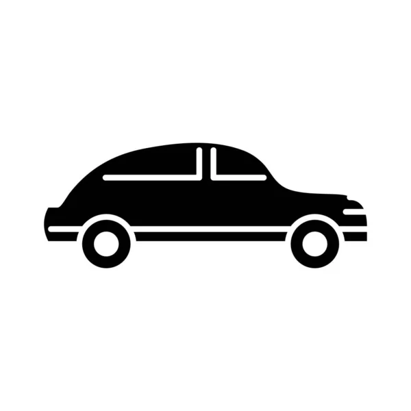 Car transport, side view minimal silhouette icon isolated on white background — Stock Vector