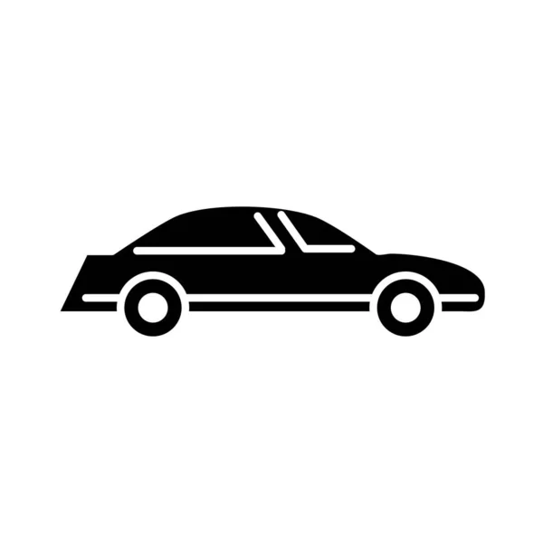 Icono de la línea de visión lateral de transporte del coche, aislado sobre fondo blanco — Vector de stock