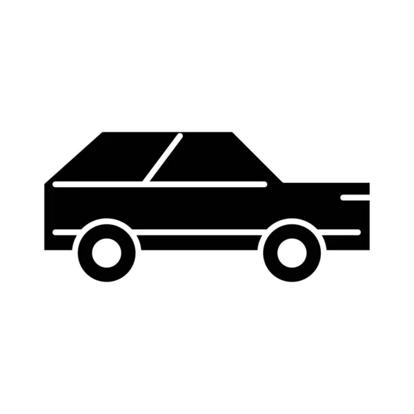 Car automobile transport, side view silhouette icon isolated on white background — Stock Vector