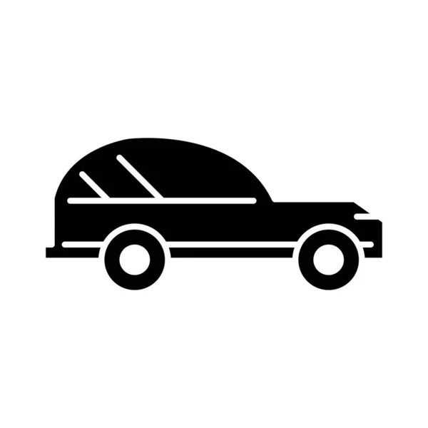 Trasporto auto, vista laterale linea icona su sfondo bianco — Vettoriale Stock