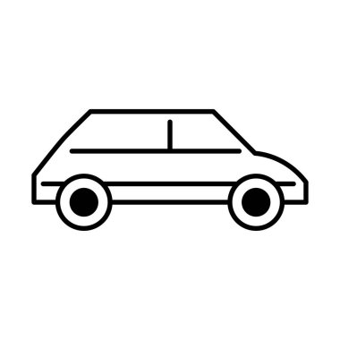 araba taşımacılığı kenar görünümü, satır simgesi beyaz arkaplanda izole edildi