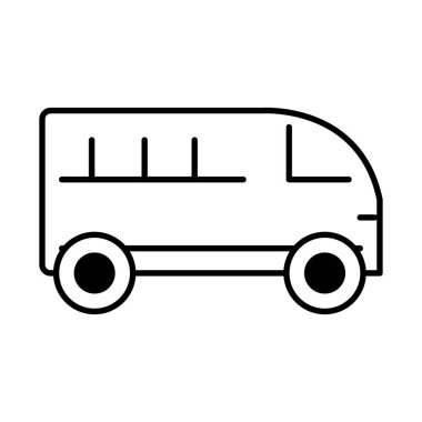 otobüs toplu taşımacılığı, kenar görünüm simgesi beyaz arkaplanda izole edildi