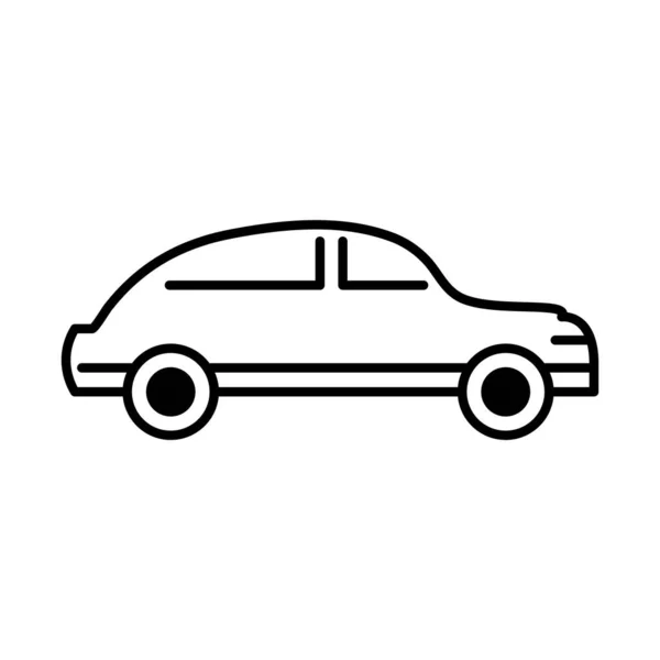 Autodoprava, boční pohled minimální čára ikona izolované na bílém pozadí — Stockový vektor