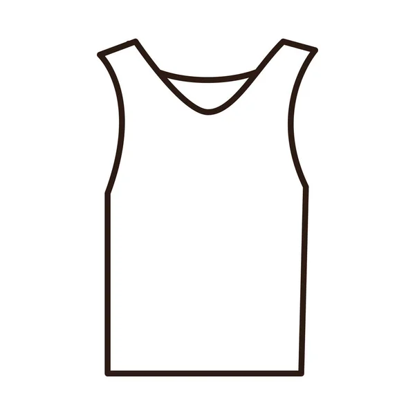 Sleeveless shirt sportswear clothes line icon — Stock Vector