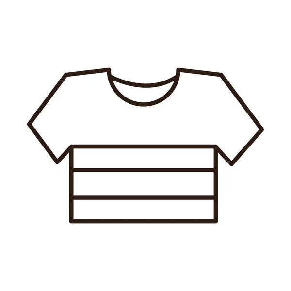 Striped shirt sport clothes line icon — Stock Vector