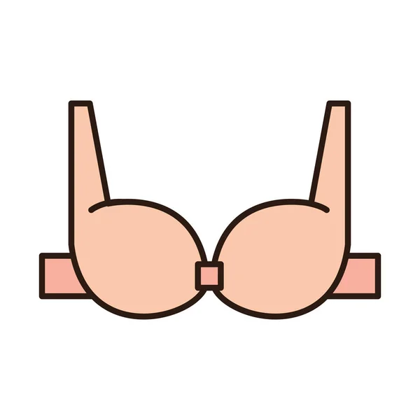 Soutien-gorge sous-vêtements mode accessoire vêtements féminins ligne et icône de remplissage — Image vectorielle