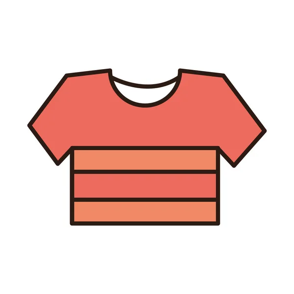 Gestreiftes Hemd Sportbekleidungslinie und Füllsymbol — Stockvektor