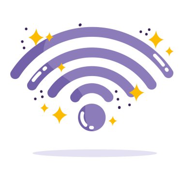 Sosyal medya, çizgi film tarzında internet kablosuz bağlantısı